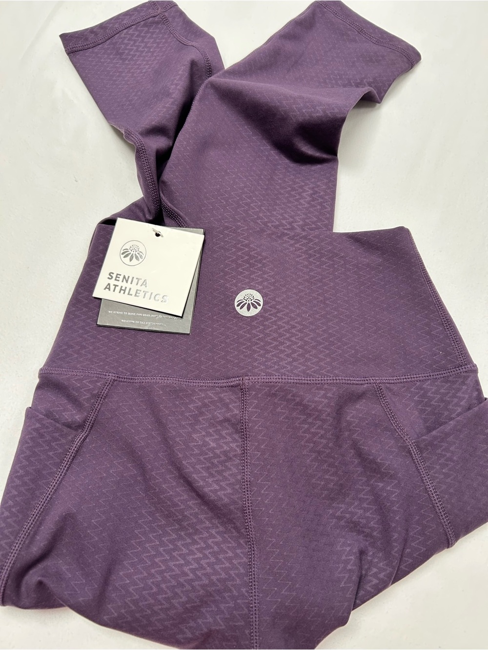 SENITA ATHLETICS HIGH WAIST LEGGINGS, SIZE XS, PURPLE, NWT - Picture 6 of 7